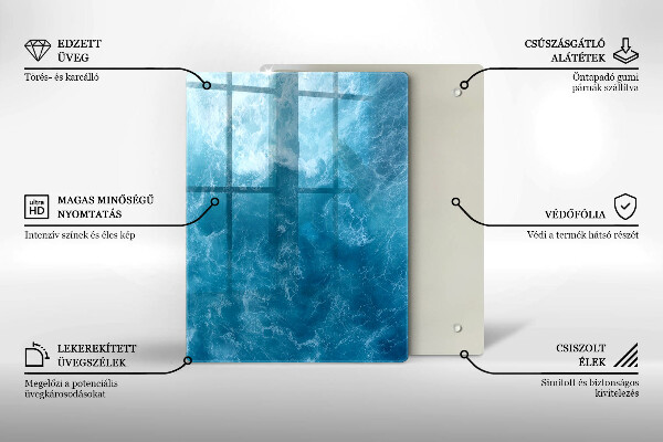 Zaščitna steklena plošča za štedilnik Modra voda
