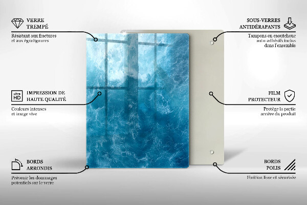 Zaščitna steklena plošča za štedilnik Modra voda