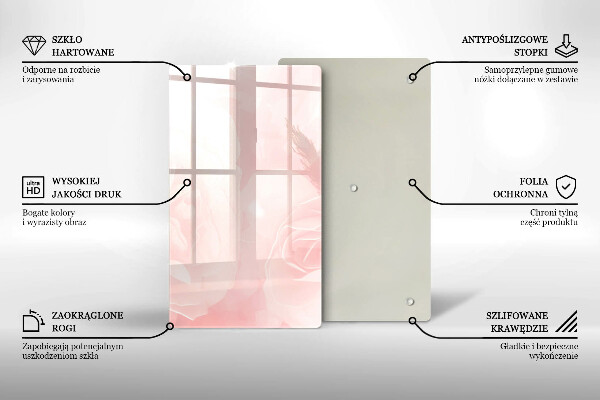 Zaščitna steklena plošča za štedilnik Ozadje pastelnih vrtnic