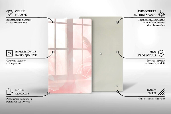 Zaščitna steklena plošča za štedilnik Ozadje pastelnih vrtnic