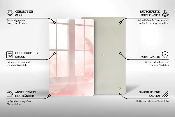 Zaščitna steklena plošča za štedilnik Ozadje pastelnih vrtnic