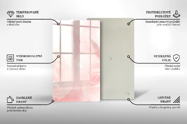Zaščitna steklena plošča za štedilnik Ozadje pastelnih vrtnic