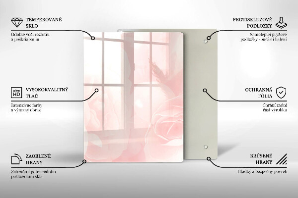 Zaščitna steklena plošča za štedilnik Ozadje pastelnih vrtnic