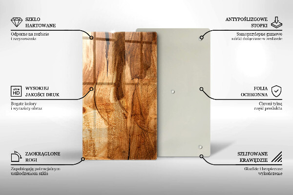 Zaščitna steklena plošča za štedilnik Tekstura lesene plošče