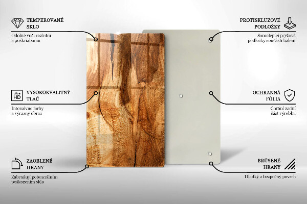 Zaščitna steklena plošča za štedilnik Tekstura lesene plošče