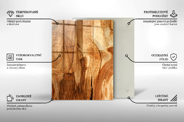 Zaščitna steklena plošča za štedilnik Tekstura lesene plošče