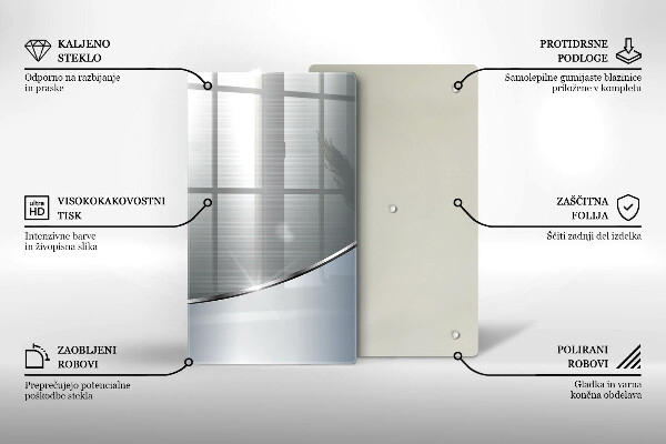 Zaščitna steklena plošča za štedilnik Kovinski abstraktni vzorec