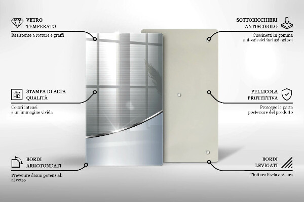 Zaščitna steklena plošča za štedilnik Kovinski abstraktni vzorec