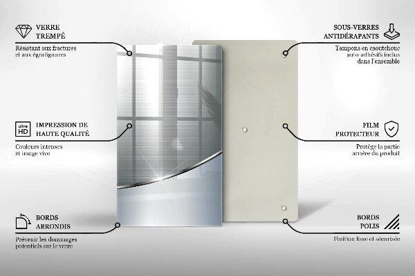 Zaščitna steklena plošča za štedilnik Kovinski abstraktni vzorec