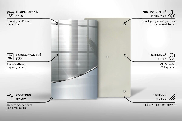 Zaščitna steklena plošča za štedilnik Kovinski abstraktni vzorec