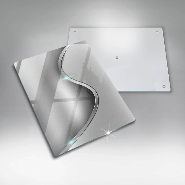 Zaščitna plošča za štedilnik Abstraktna srebrna kovina