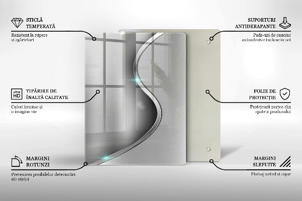 Zaščitna plošča za štedilnik Abstraktna srebrna kovina