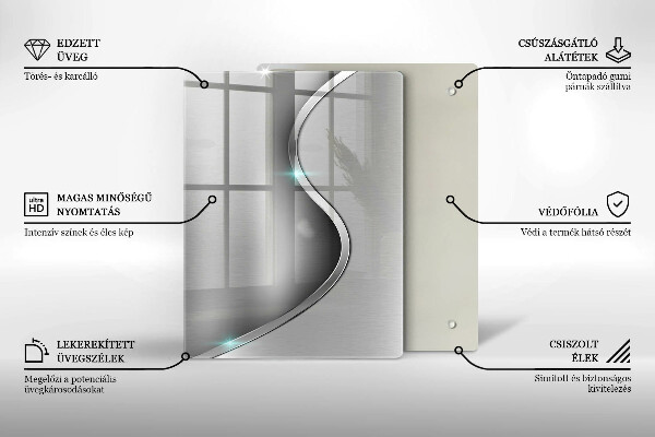 Zaščitna plošča za štedilnik Abstraktna srebrna kovina