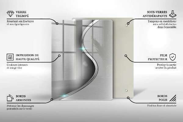Zaščitna plošča za štedilnik Abstraktna srebrna kovina