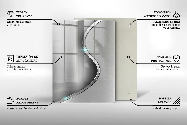 Zaščitna plošča za štedilnik Abstraktna srebrna kovina