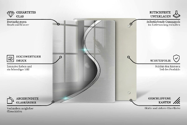 Zaščitna plošča za štedilnik Abstraktna srebrna kovina