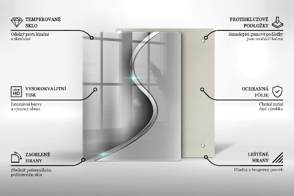 Zaščitna plošča za štedilnik Abstraktna srebrna kovina