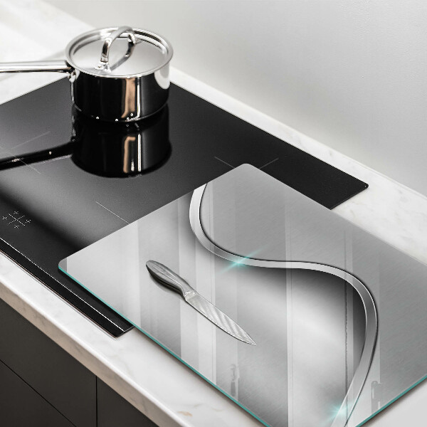 Zaščitna plošča za štedilnik Abstraktna srebrna kovina