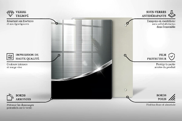 Zaščitna plošča za štedilnik Abstrakcija s kovino