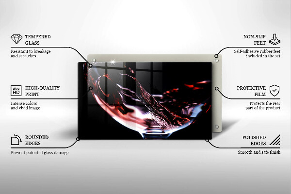 Zaščitna plošča za štedilnik Kozarec rdečega vina