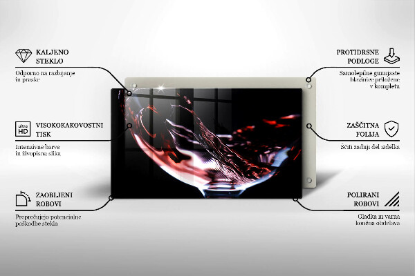 Zaščitna plošča za štedilnik Kozarec rdečega vina