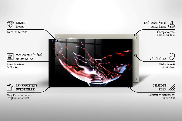 Zaščitna plošča za štedilnik Kozarec rdečega vina