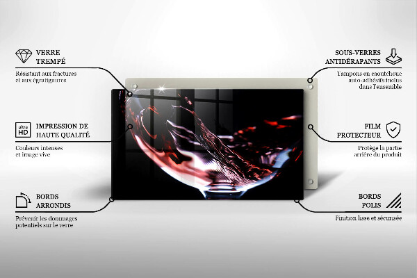 Zaščitna plošča za štedilnik Kozarec rdečega vina