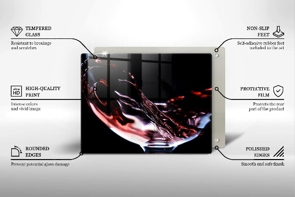 Zaščitna plošča za štedilnik Kozarec rdečega vina