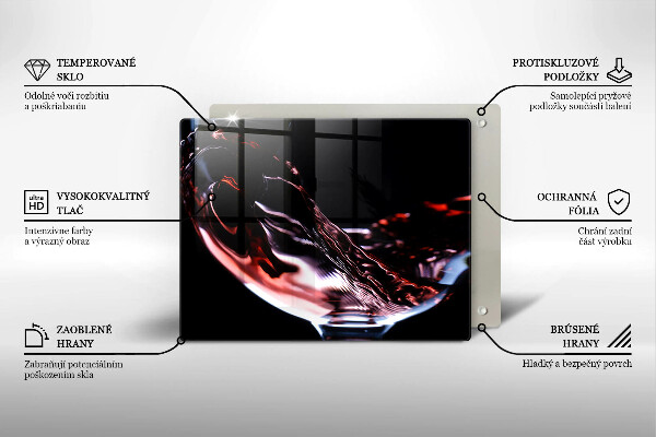 Zaščitna plošča za štedilnik Kozarec rdečega vina