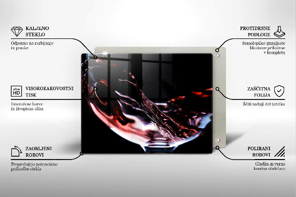 Zaščitna plošča za štedilnik Kozarec rdečega vina