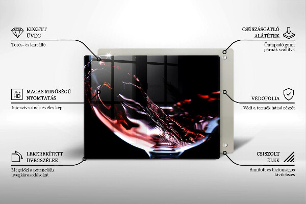 Zaščitna plošča za štedilnik Kozarec rdečega vina