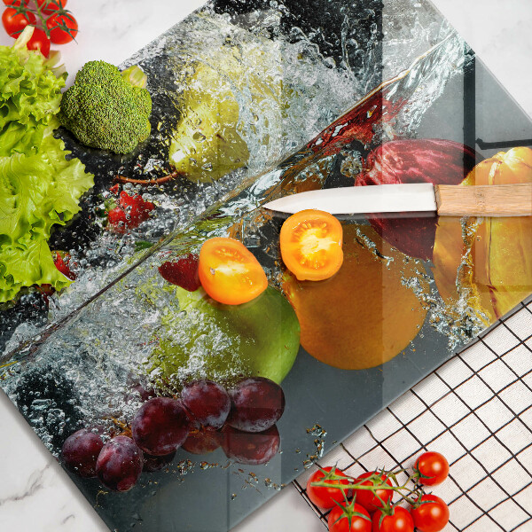 Zaščitna plošča za štedilnik Sočno sadje v vodi