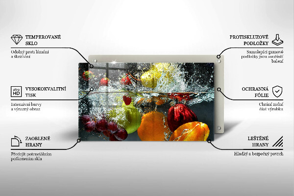 Zaščitna plošča za štedilnik Sočno sadje v vodi