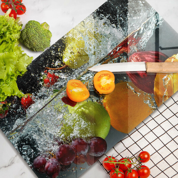 Zaščitna plošča za štedilnik Sočno sadje v vodi