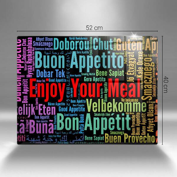 Zaščitna plošča za štedilnik Podnapisi Bon appetit jeziki