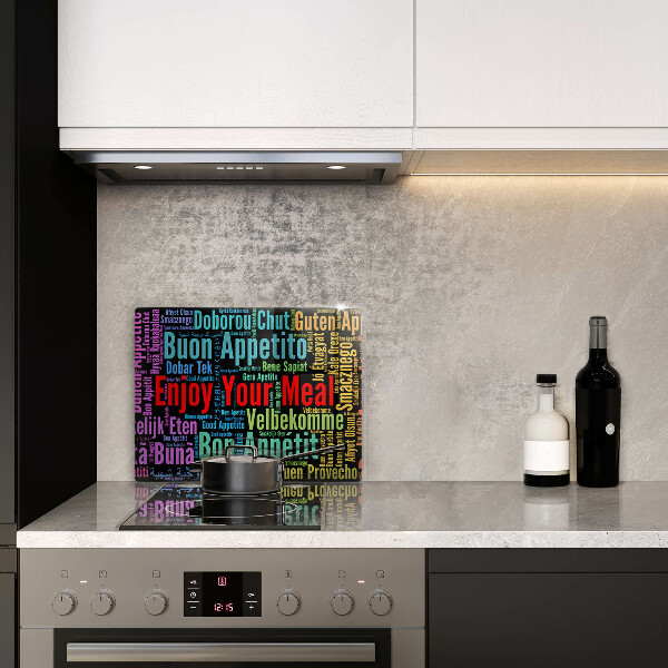 Zaščitna plošča za štedilnik Podnapisi Bon appetit jeziki