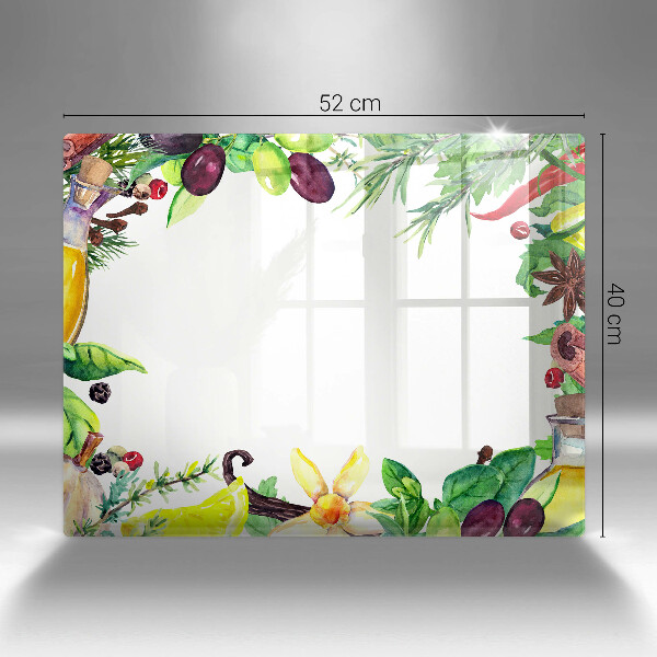 Zaščitna plošča za štedilnik Poslikana hrana