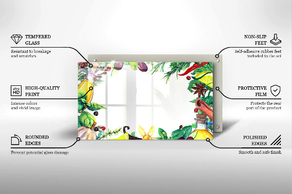 Zaščitna plošča za štedilnik Poslikana hrana