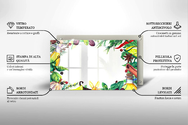 Zaščitna plošča za štedilnik Poslikana hrana