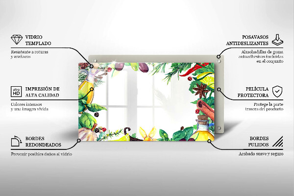 Zaščitna plošča za štedilnik Poslikana hrana