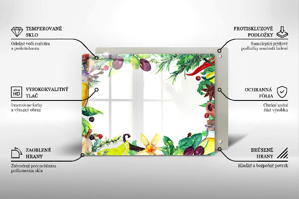Zaščitna plošča za štedilnik Poslikana hrana