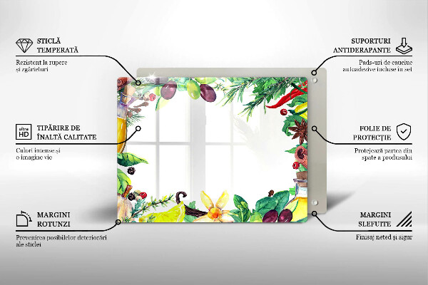 Zaščitna plošča za štedilnik Poslikana hrana