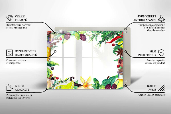 Zaščitna plošča za štedilnik Poslikana hrana
