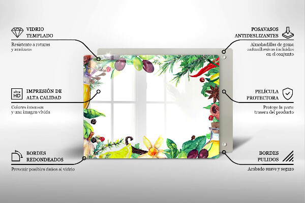 Zaščitna plošča za štedilnik Poslikana hrana