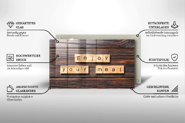 Zaščitna plošča za štedilnik Enjoy your meal