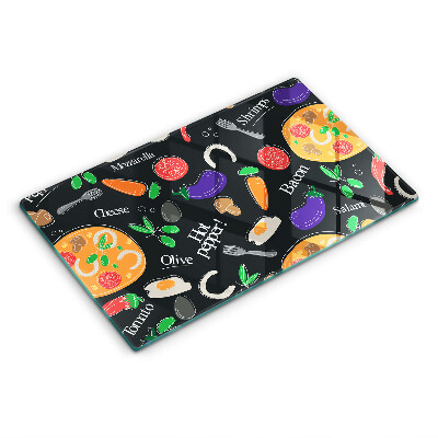 Zaščitna plošča za štedilnik Ilustracija hrane