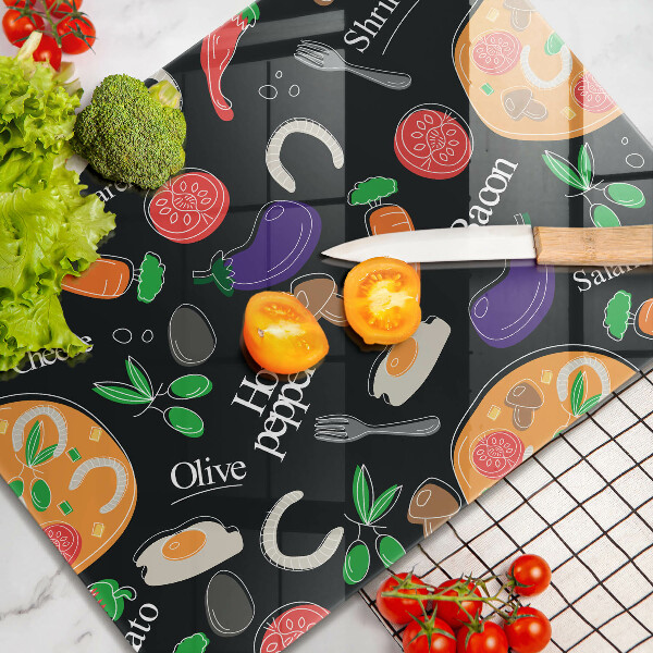 Zaščitna plošča za štedilnik Ilustracija hrane