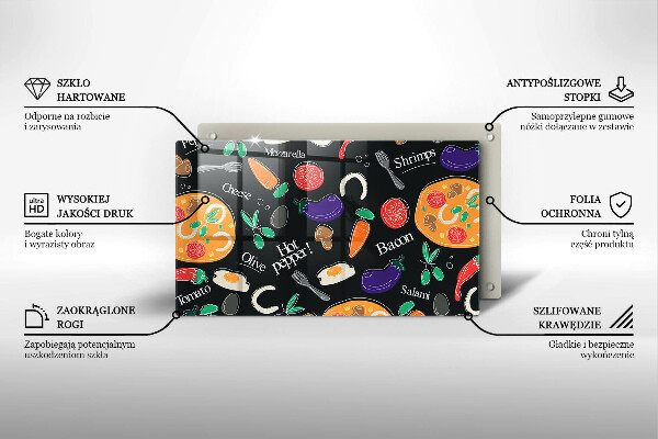 Zaščitna plošča za štedilnik Ilustracija hrane