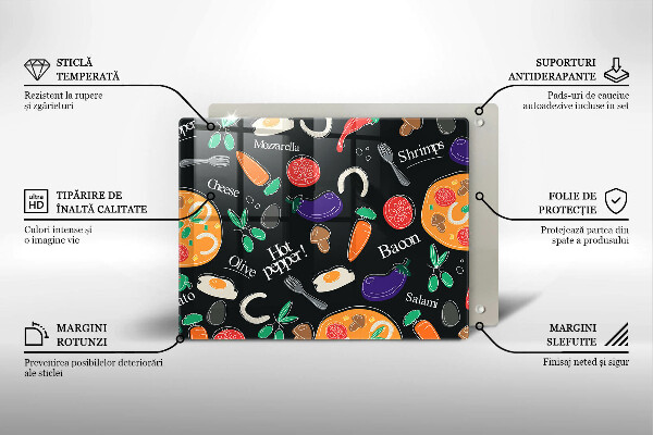 Zaščitna plošča za štedilnik Ilustracija hrane