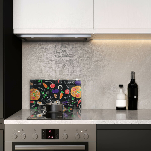 Zaščitna plošča za štedilnik Ilustracija hrane